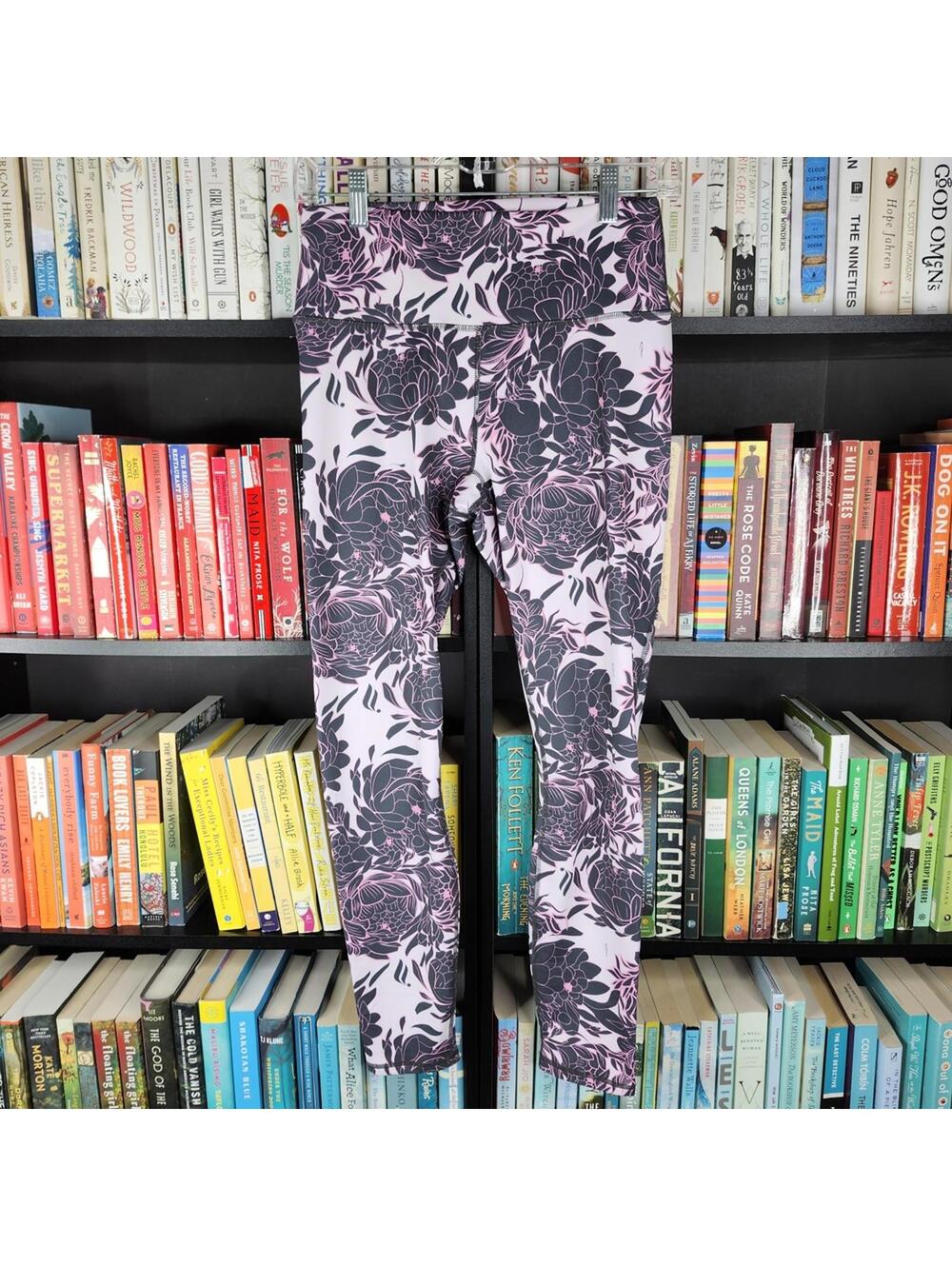 Guru Active Floral High Rise Leggings Pink Black Women's Medium